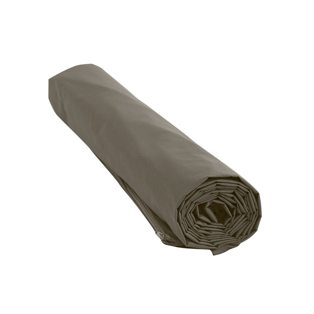 DreamZ Weighted Blanket in Light Brown, featuring a soft cotton and polyester cover with glass bead filling for deep relaxation.